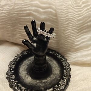 Macy's Silver cubic Zirconia Intricate Dimensional Rings